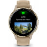 Смарт-часы GARMIN VENU 3S SOFT GOLD STAINLESS STEEL BEZEL WITH FRENCH GRAY CASE AND LEATHER BAND 010-02785-55